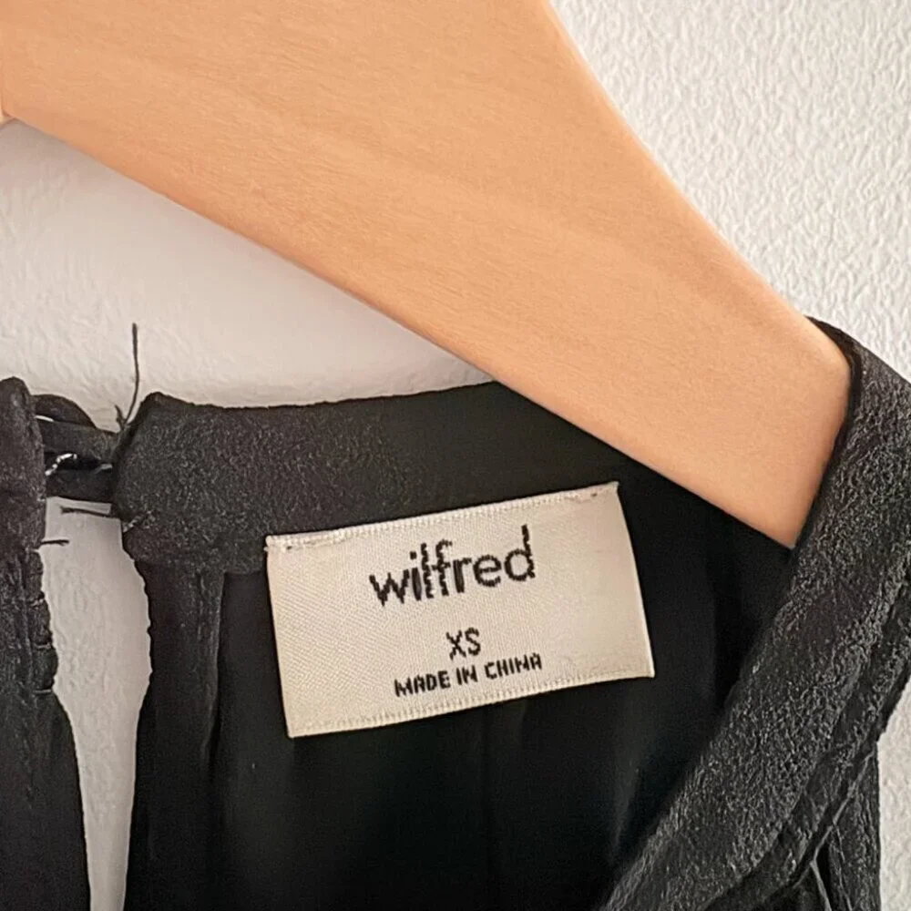 Aritzia Wilfred Effet Halter Ruffle Dress Black Size XS